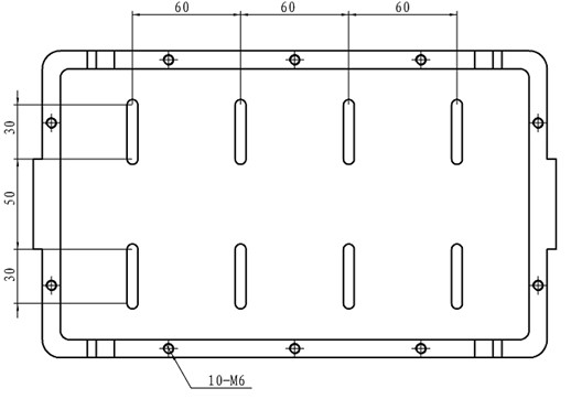 圖一 轉臺橫滾框連接尺寸圖